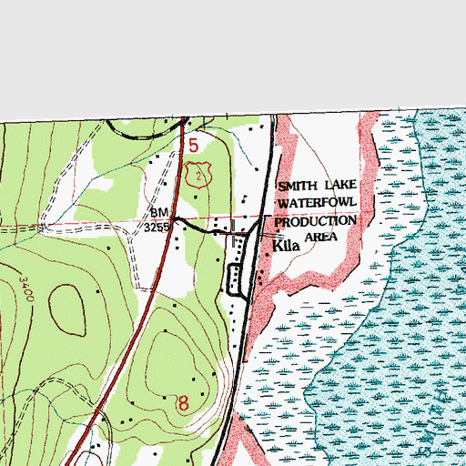 Topographic Map of Kila, MT