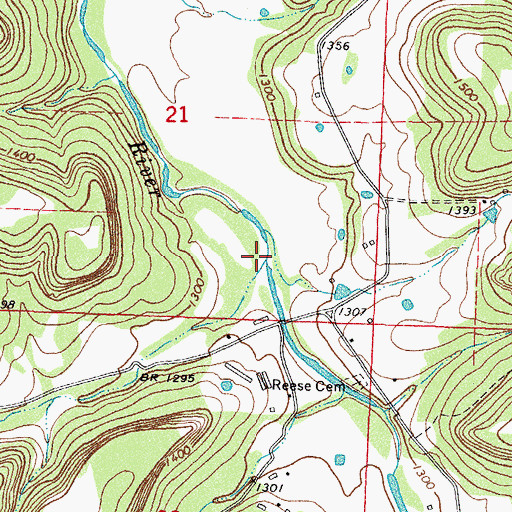 Topographic Map of Trace Creek, AR