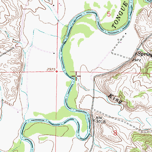 Topographic Map of King Creek, MT