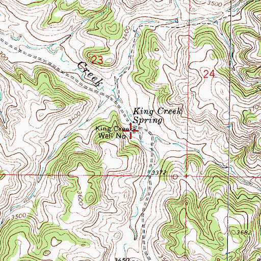 Topographic Map of King Creek Well Number One, MT