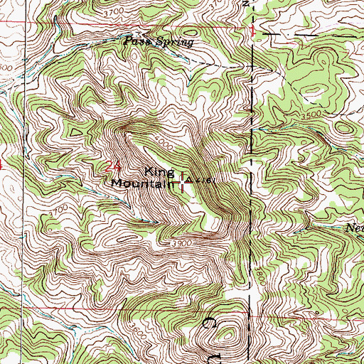 Topographic Map of King Mountain, MT