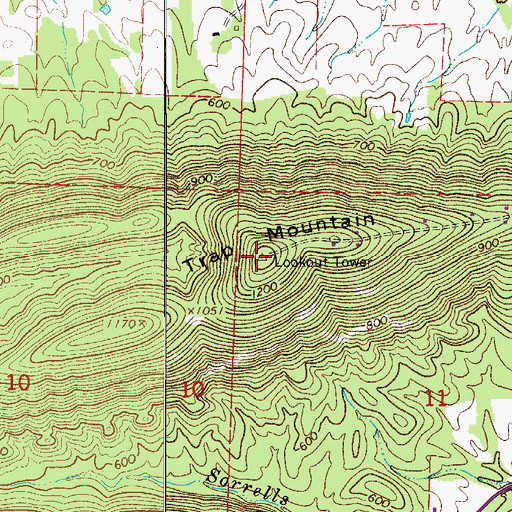 Topographic Map of Trap Mountain, AR