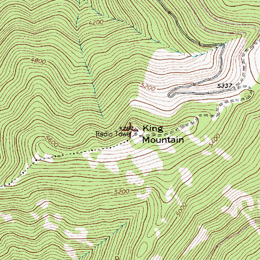 Topographic Map of King Mountain, MT