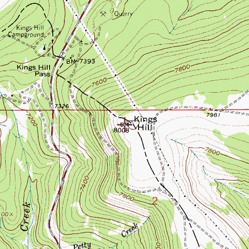 Topographic Map of Kings Hill, MT