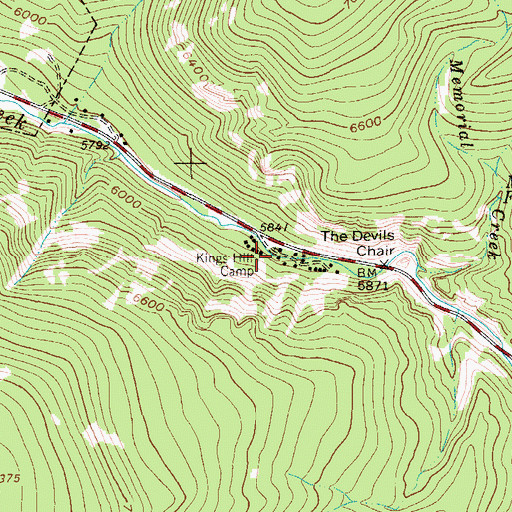 Topographic Map of Kings Hill Camp, MT