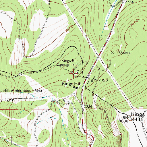 Topographic Map of Kings Hill Campground, MT