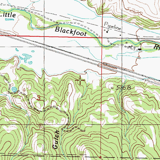 Topographic Map of Kinney Gulch, MT
