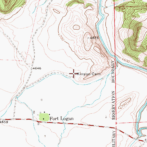 Topographic Map of Kinyon Cemetery, MT