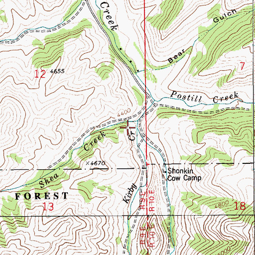 Topographic Map of Kirby Creek, MT
