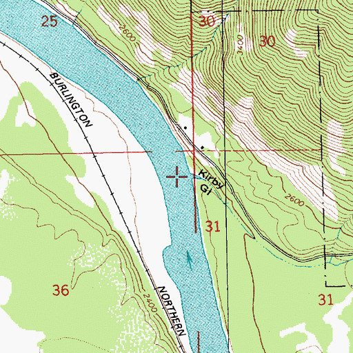 Topographic Map of Kirby Gulch, MT