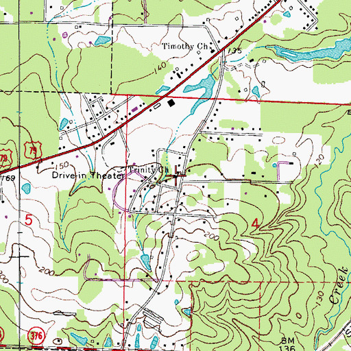 Topographic Map of Trinity Baptist Church, AR