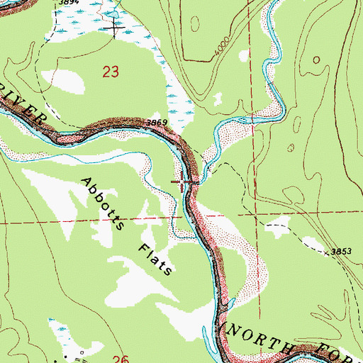 Topographic Map of Kishenehn Creek, MT