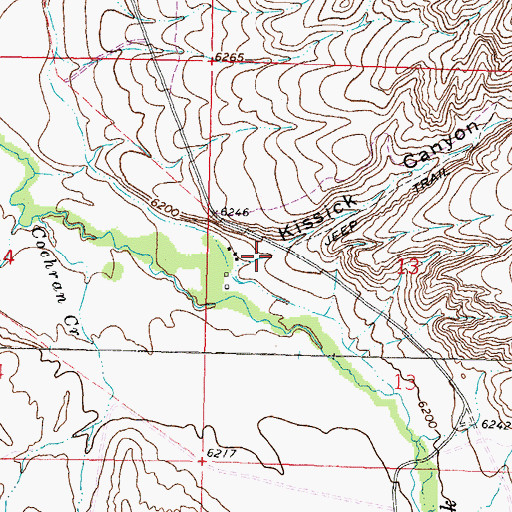 Topographic Map of Kissick Canyon, MT