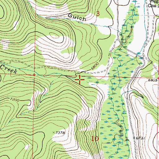 Topographic Map of Kitty Creek, MT
