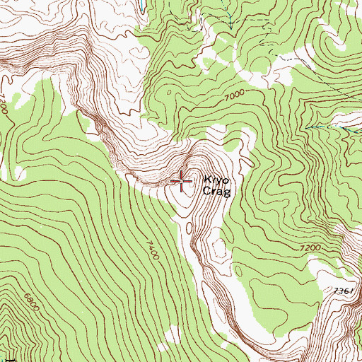 Topographic Map of Kiyo Crag, MT