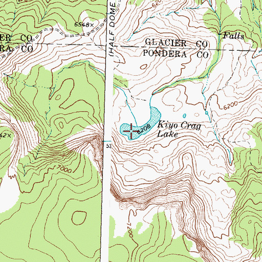 Topographic Map of Kiyo Crag Lake, MT