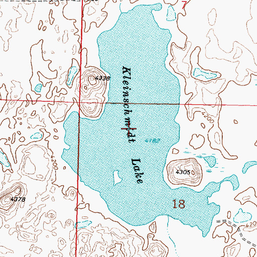 Topographic Map of Kleinschmidt Lake, MT