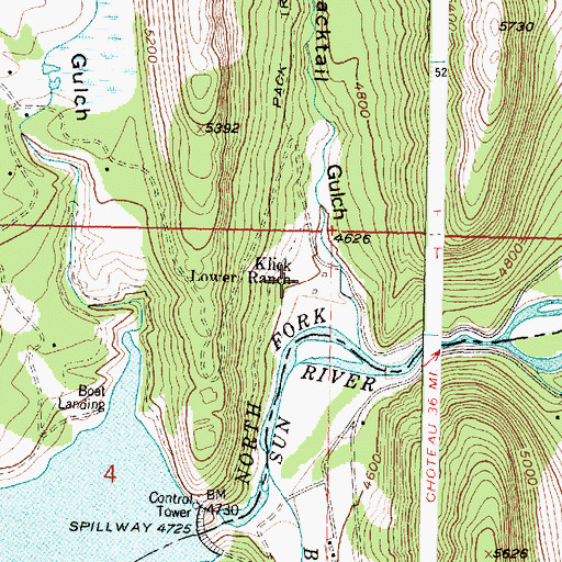Topographic Map of Klick Lower Ranch, MT