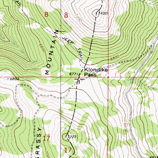 Topographic Map of Klondike Pass, MT