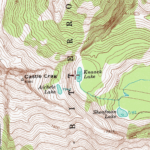 Topographic Map of Knaack Lake, MT