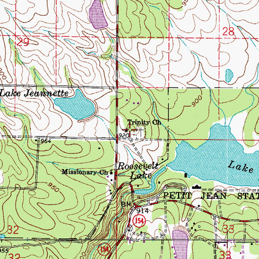 Topographic Map of Trinity Lutheran Church, AR