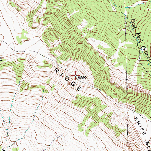 Topographic Map of Knife Blade Ridge, MT
