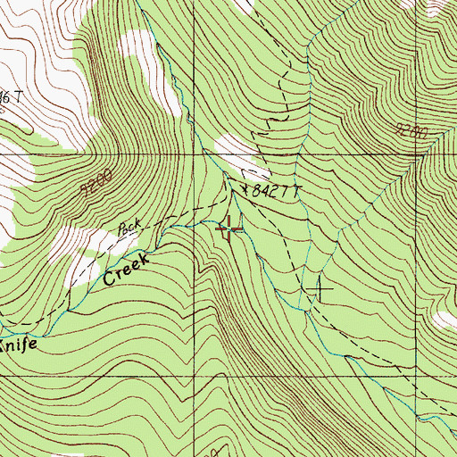 Topographic Map of Knife Creek, MT