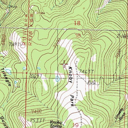 Topographic Map of Knoby Park, MT