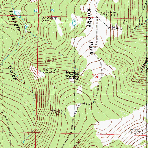Topographic Map of Knoby Spring, MT