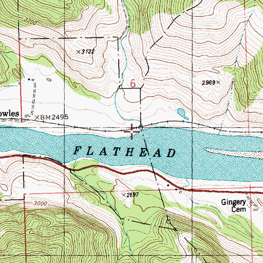 Topographic Map of Knowles Creek, MT