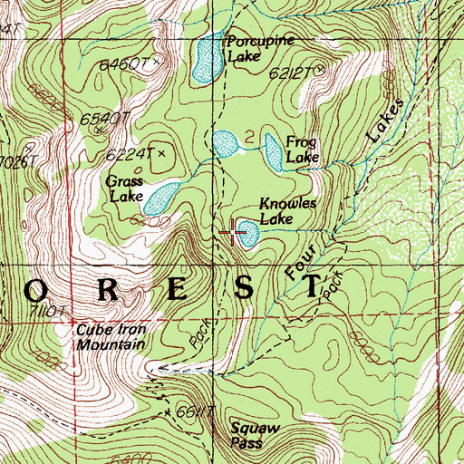 Topographic Map of Knowles Lake, MT