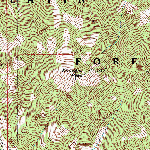 Topographic Map of Knowles Peak, MT