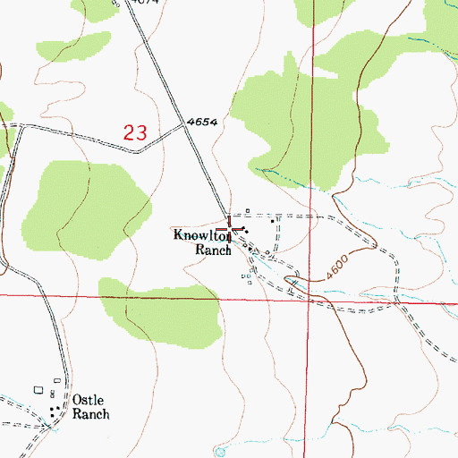 Topographic Map of Knowlton Ranch, MT
