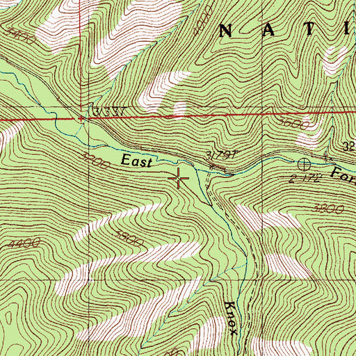 Topographic Map of Knox Creek, MT