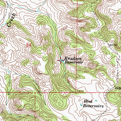 Topographic Map of Knudson Reservoir, MT