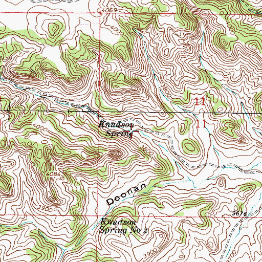 Topographic Map of Knudson Spring, MT