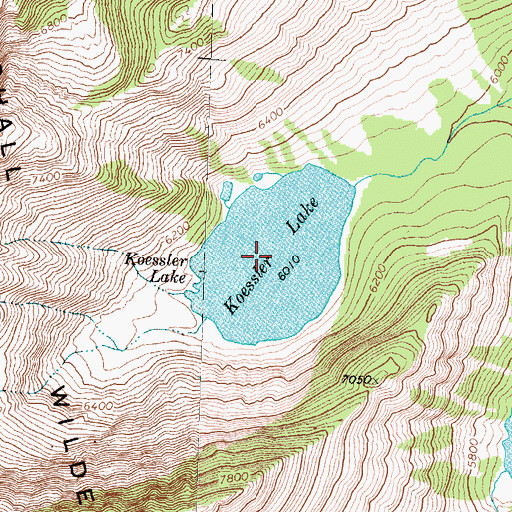 Topographic Map of Koessler Lake, MT