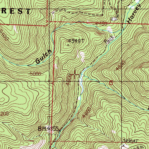 Topographic Map of Komich Gulch, MT