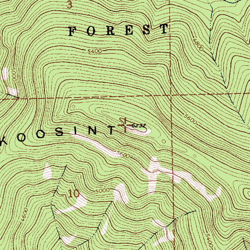 Topographic Map of Kookoosint Ridge, MT