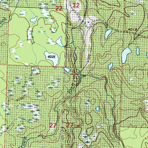 Topographic Map of Kraft Creek, MT