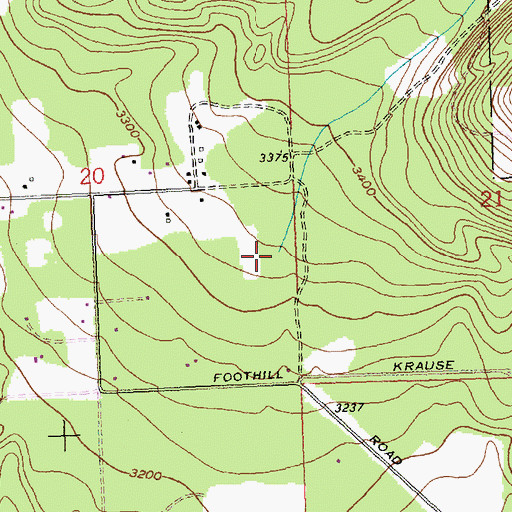 Topographic Map of Krause Creek, MT