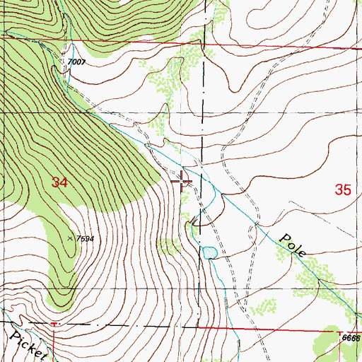 Topographic Map of Krueger Creek, MT
