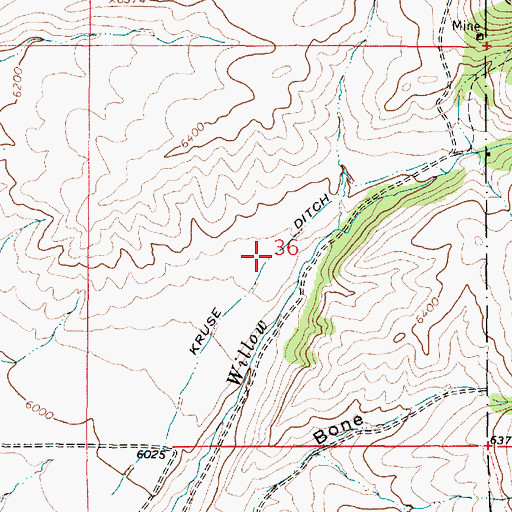Topographic Map of Kruse Ditch, MT