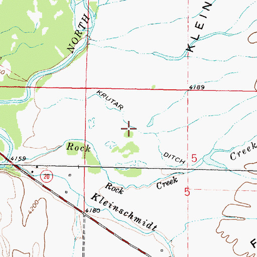 Topographic Map of Krutar Ditch, MT