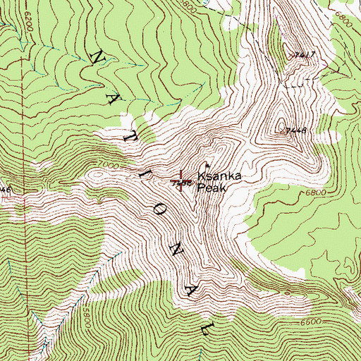 Topographic Map of Ksanka Peak, MT