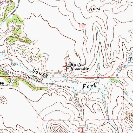 Topographic Map of Kueffer Reservoir, MT