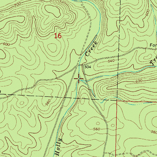 Topographic Map of Trout Branch, AR