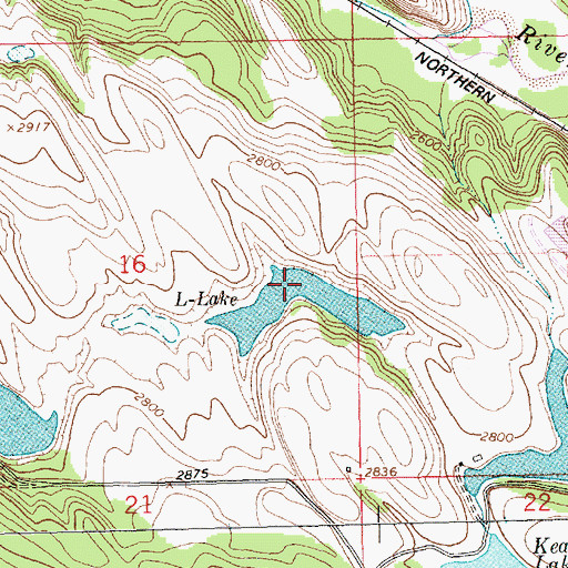 Topographic Map of L-Lake, MT