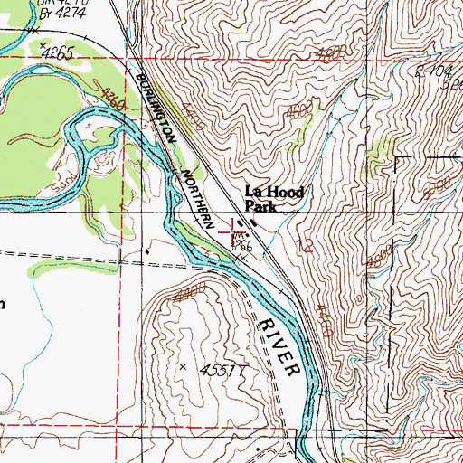 Topographic Map of La Hood Park, MT