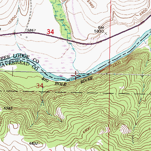 Topographic Map of La Marche Creek, MT